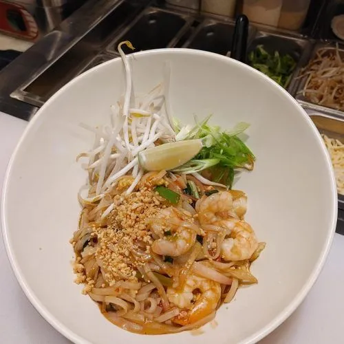 Pad Thai — Asian fusion noodle dish at Pasta Kulture Italian Asian fusion restaurant Camrose Alberta